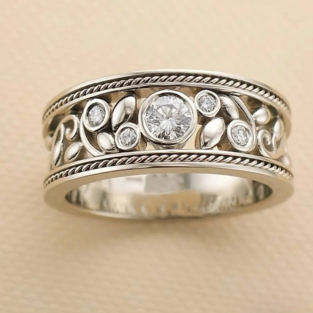 Bague vintage en argent & zirconia