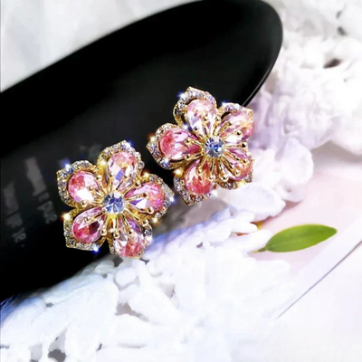 Boucles d'oreilles en zirconium multicolores en argent sterling