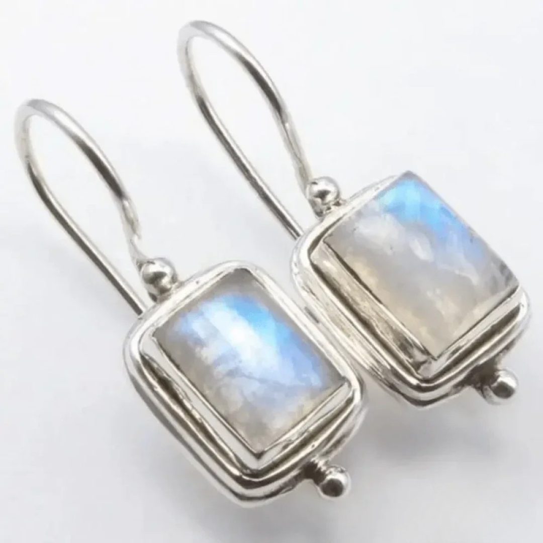 Boucles d'oreilles en pierre de lune vintage