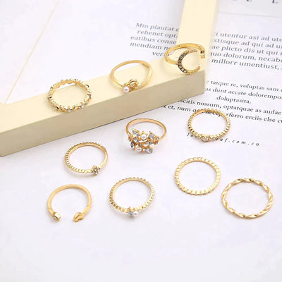 10 paires de bagues bohémiennes en argent et en or