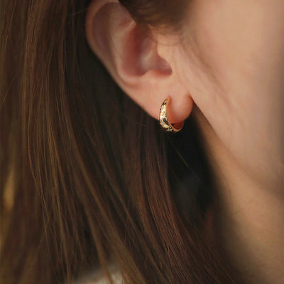 Boucles d'Oreilles en Argent et Plaquées Or de Luxe