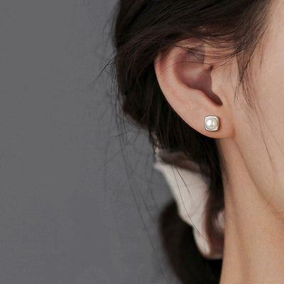 Boucles d'oreilles de style tendance avec perles d'eau douce
