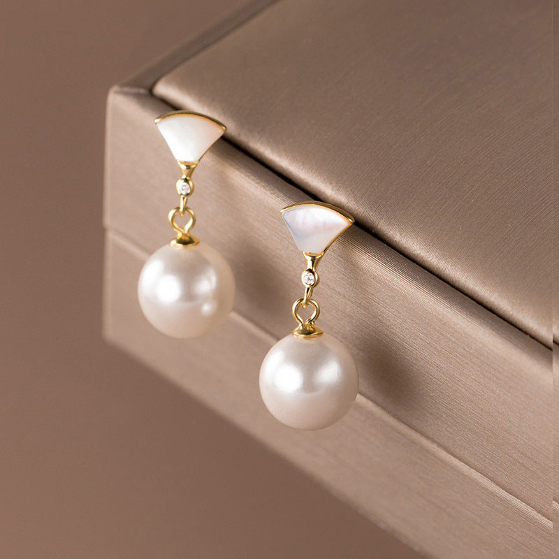 Boucles d'Oreilles Rétro en Argent avec Perles