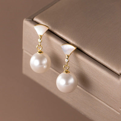 Boucles d'Oreilles Rétro en Argent avec Perles