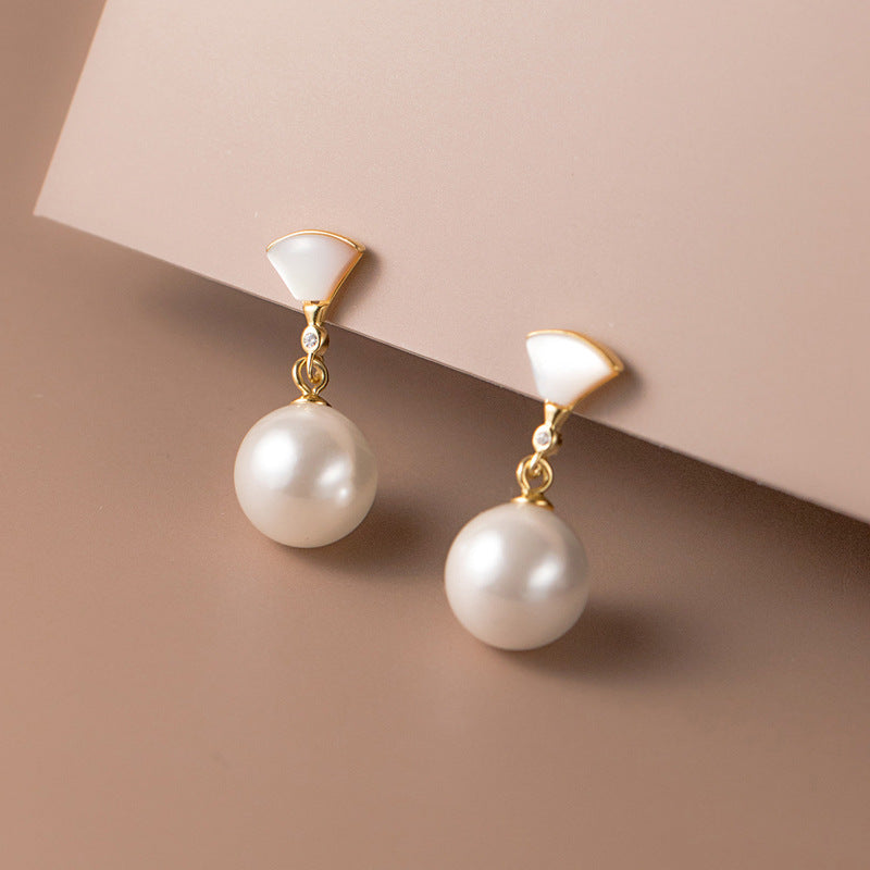 Boucles d'Oreilles Rétro en Argent avec Perles