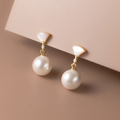 Boucles d'Oreilles Rétro en Argent avec Perles