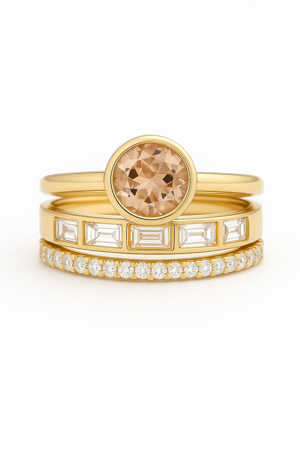 Bague en Cristal Doré Élégante
