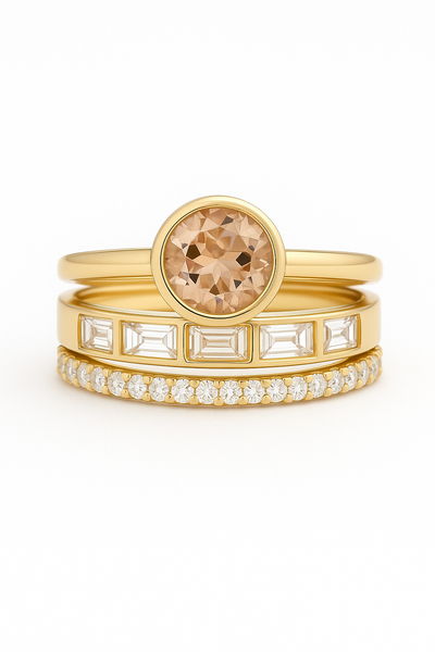 Bague en Cristal Doré Élégante