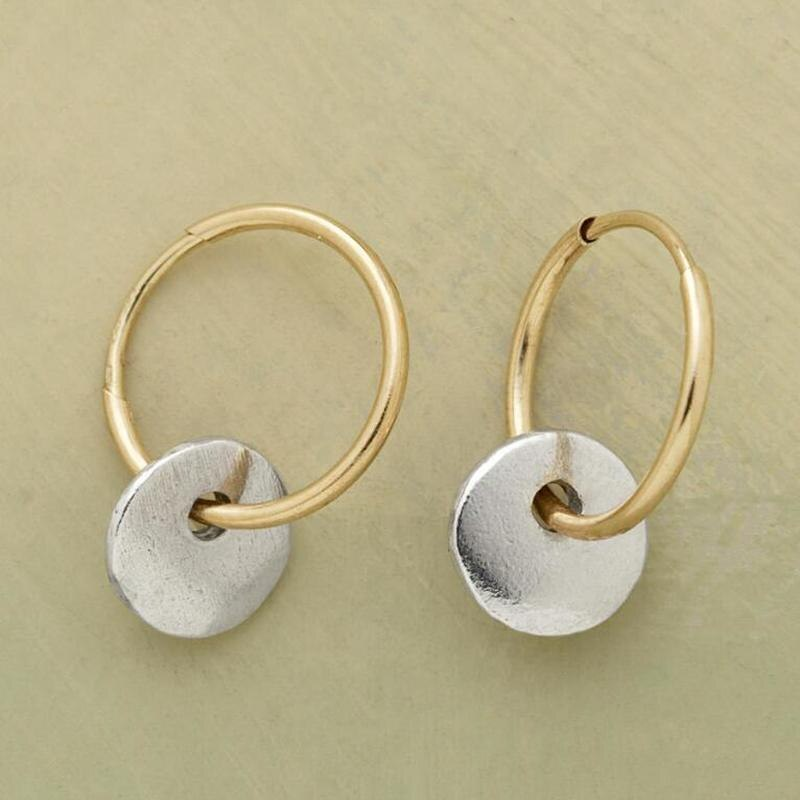 Boucles d'oreilles en or doré et en argent