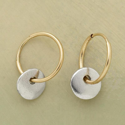 Boucles d'oreilles en or doré et en argent