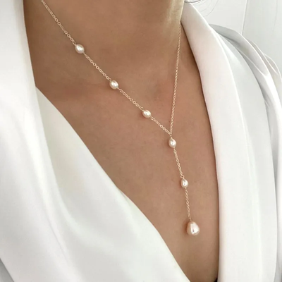 Collier Vintage avec Perles Suspendues
